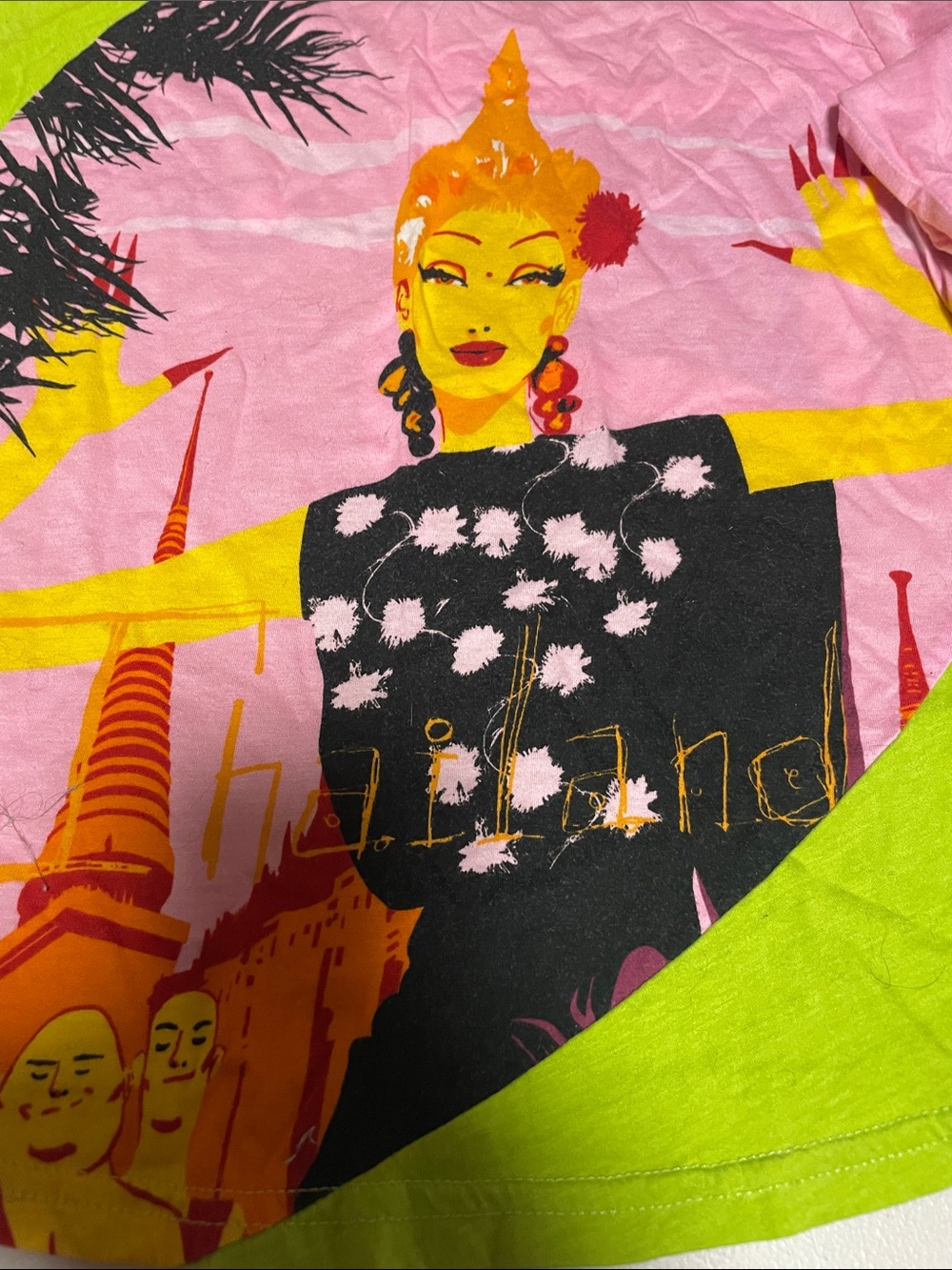 Custo Barcelona Pink & Lime Graphic Long Sleeve Top - Picture 2 of 6